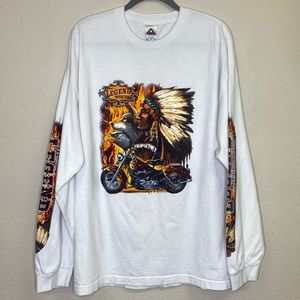Vintage Indian Motorcycle Long Sleeve Tee Shirt Men's 2XL